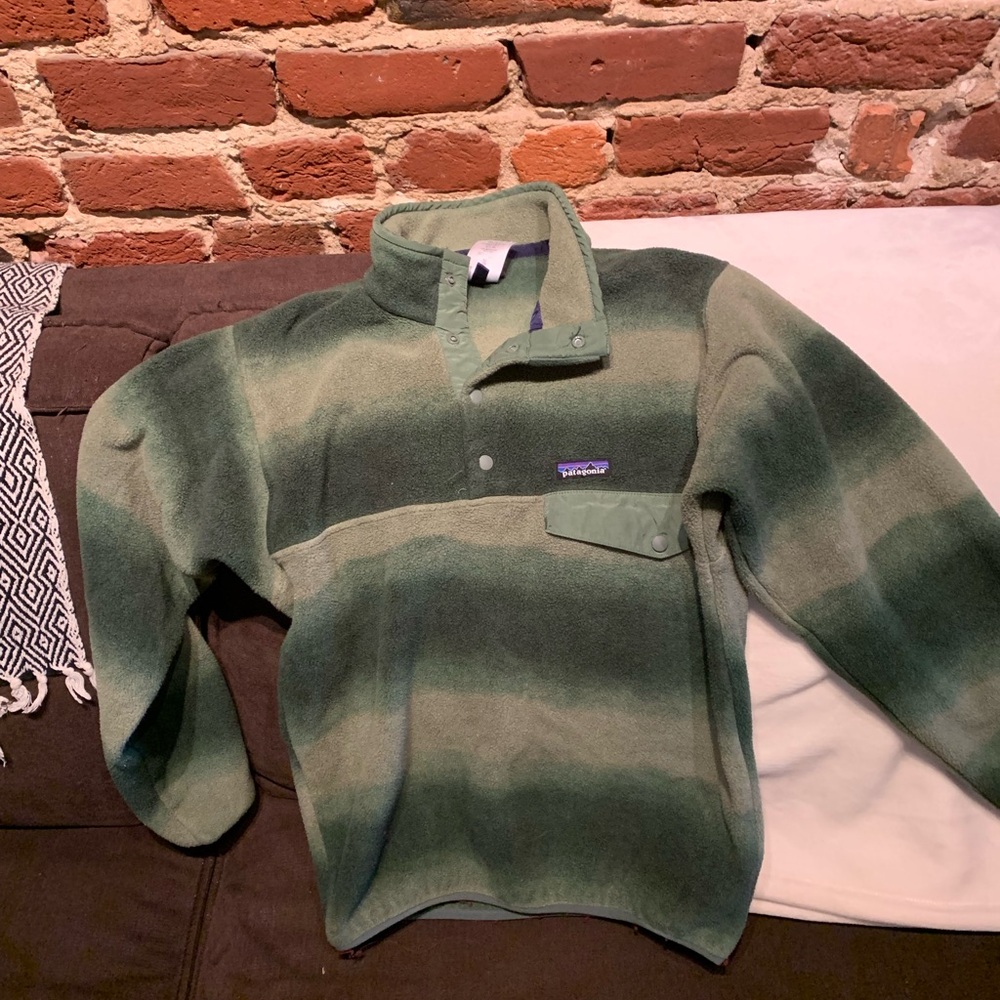 Patagonia green synchilla snap-T pullover